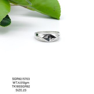 Black Stone Gents Ring in Sterling Silver Pure 925 BIS Hallmarked