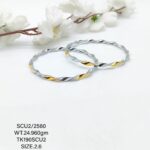 Casting Silver Bangles with Gold Polish 925 BIS Hallmarked
