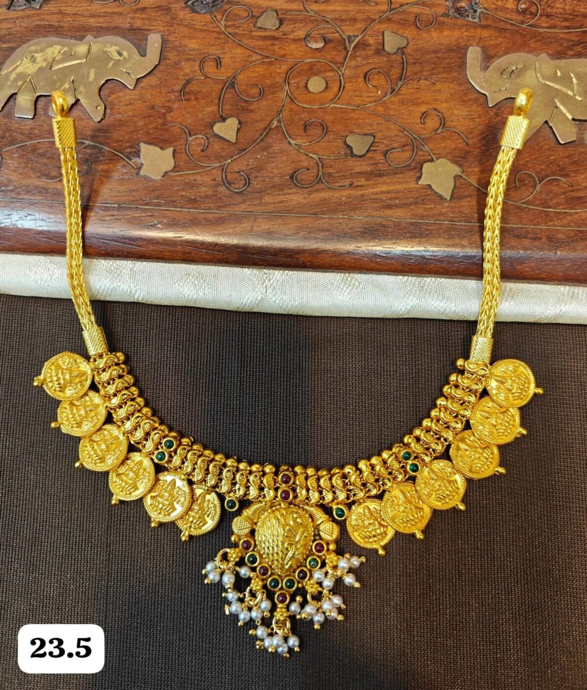 Temple Half Necklace in Pure Silver 925 BIS Hallmarked