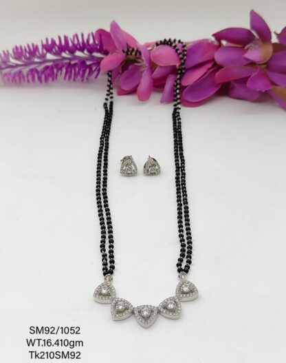 Solitaire Pure Silver Mangalsutra
