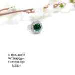 Stunning Green Stone Ladies Ring in Sterling Silver 925