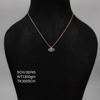 Chain with Evil Eye Pendant in Sterling Silver 925