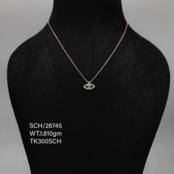 Chain with Evil Eye Pendant in Sterling Silver 925