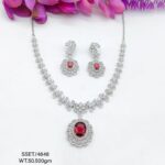 Stunning  Red Stone Necklace  set in Sterling Silver 925