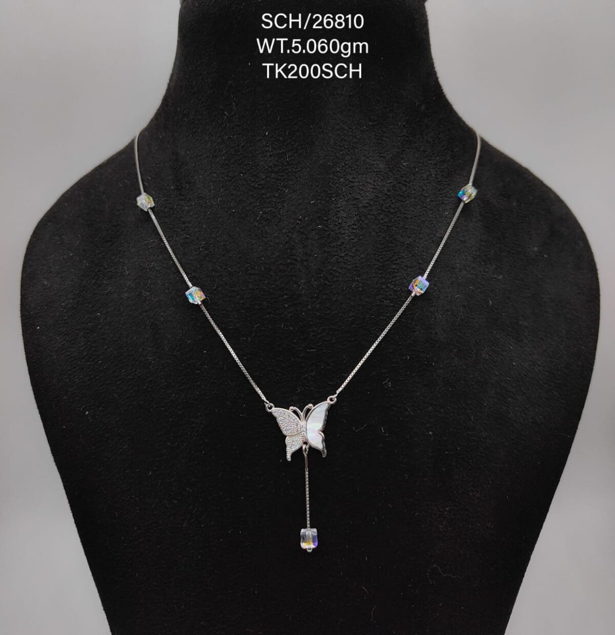 Luxurious Chain with Butterfly Pendant in Sterling Silver 925 - Image 1