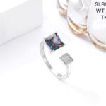 Striking square stone Ladies Ring in Sterling Silver 925