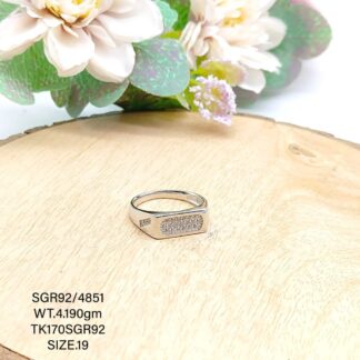 Multistone Gents Ring in Sterling Silver Pure 925 BIS Hallmarked