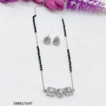 Solitaire Pure Silver Mangalsutra With Dashing Earring