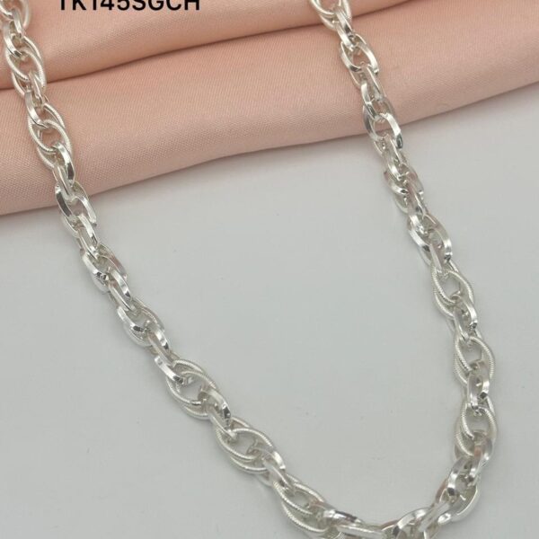 Hollow Gents Chain in Sterling Silver Pure 925 Hallmarked
