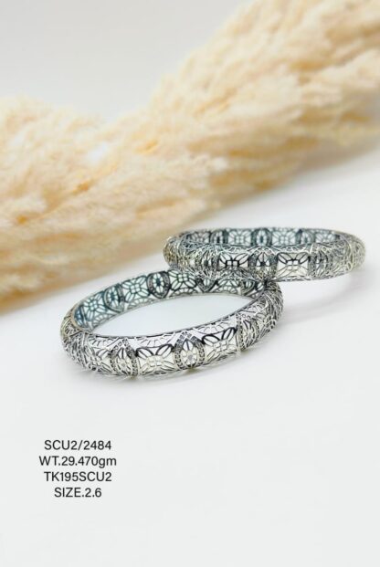 Casting Silver Bangles In Antique Touch 925 BIS Hallmarked