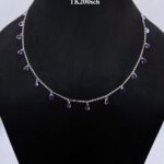 Vibrant Purple Beads Necklace in Sterling Silver 925