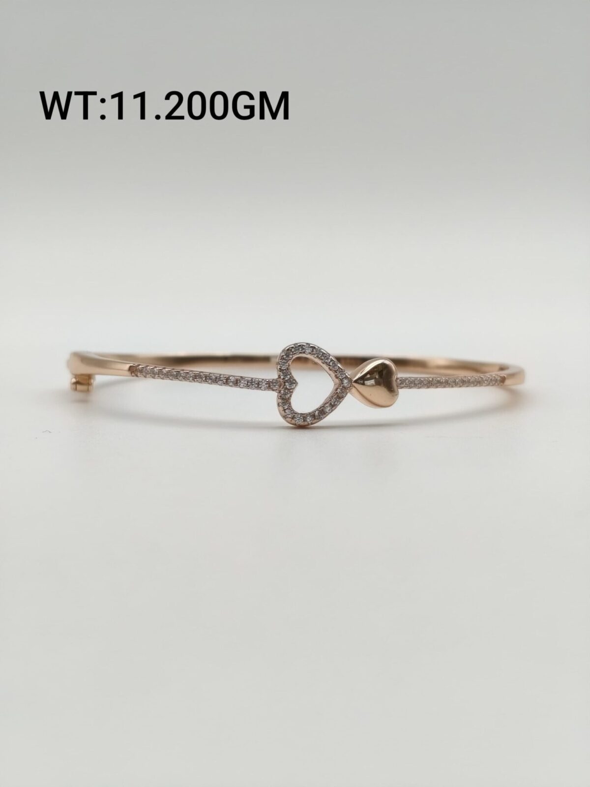 Heart Bracelet in Rose Gold Sterling Silver Pure 925