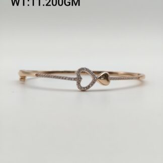 Heart Bracelet in Rose Gold Sterling Silver Pure 925