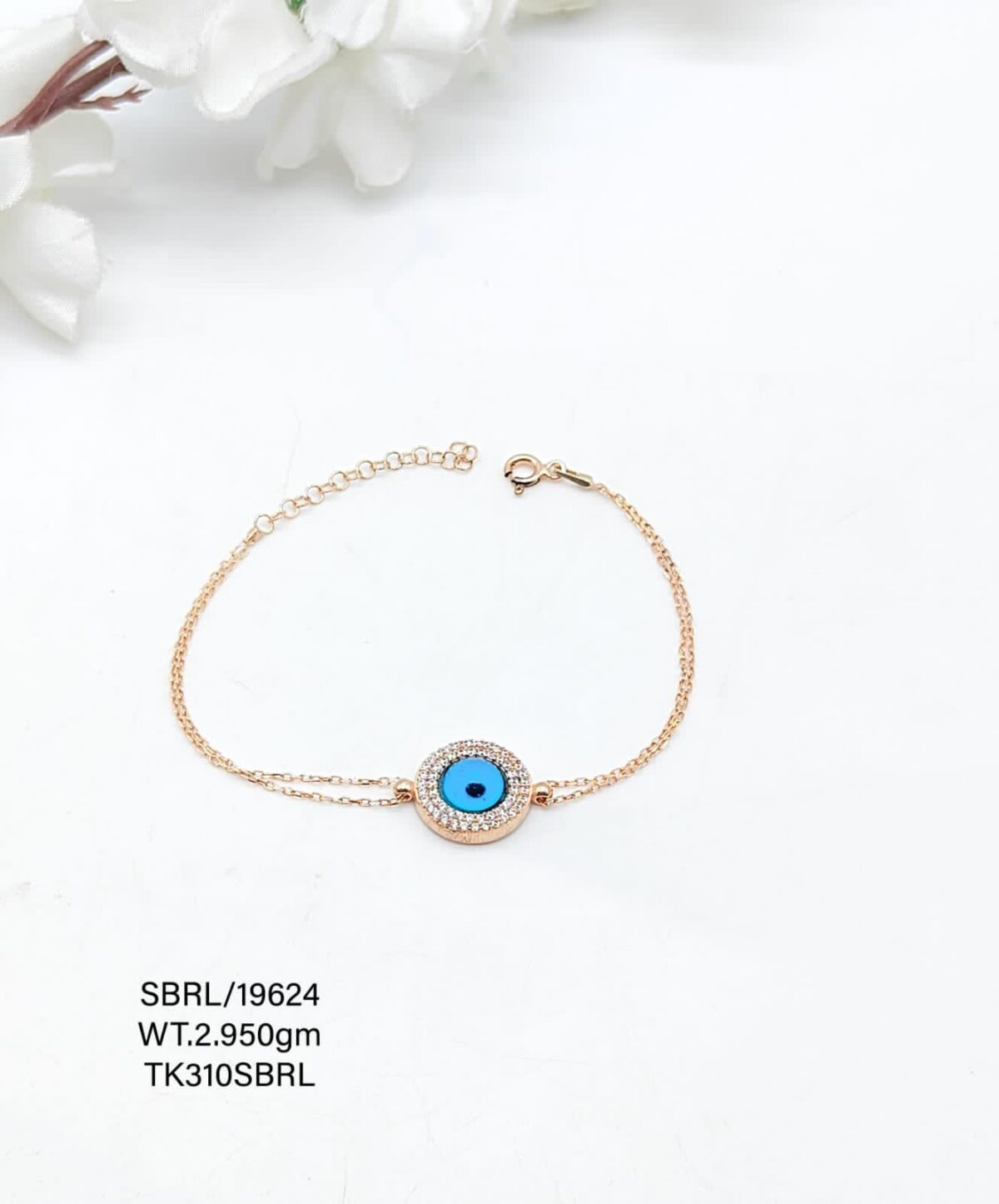 Stunning Evil Eye Beads Bracelet in Sterling Silver Pure 925 - Image 1