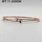 Heart Bracelet in Rose Gold Sterling Silver Pure 925