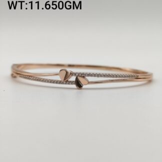 Heart Bracelet in Rose Gold Sterling Silver Pure 925