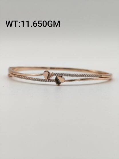 Heart Bracelet in Rose Gold Sterling Silver Pure 925