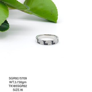 Black Stone Gents Ring in Sterling Silver Pure 925 BIS Hallmarked