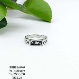 Black Stone Gents Ring in Sterling Silver Pure 925 BIS Hallmarked