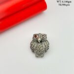 Elegant Owl Metal Brooch in Pure Silver 925 BIS Hallmarked