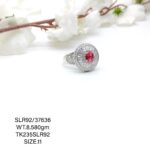 Stunning Red Stone Ladies Ring in Sterling Silver 925