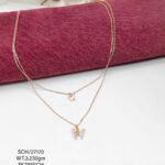 Two-layered Butterfly Pendent Necklace in Sterling Silver925