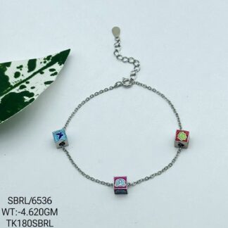 Stunning Beads Bracelet in Sterling Silver Pure 925