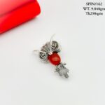Elegant Red Owl Brooch in Pure Silver 925 BIS Hallmarked
