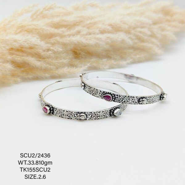 Casting Silver Bangles with Antique Touch 925 BIS Hallmarked