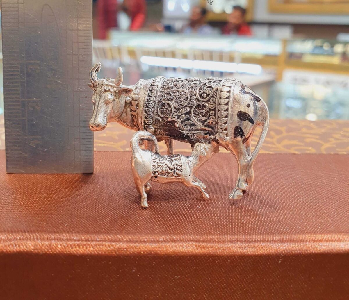 Cow and Calf in Pure Silver 925 Hallmarked - Image 1