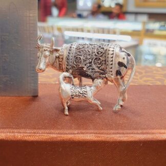 Cow and Calf in Pure Silver 925 Hallmarked
