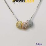 Tri Colour Chain Pendent in Sterling Silver Pure 925 BIS Hallmarked