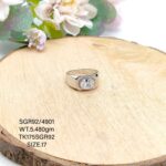 Solitaire Gents Ring in Sterling Silver Pure 925 BIS Hallmarked