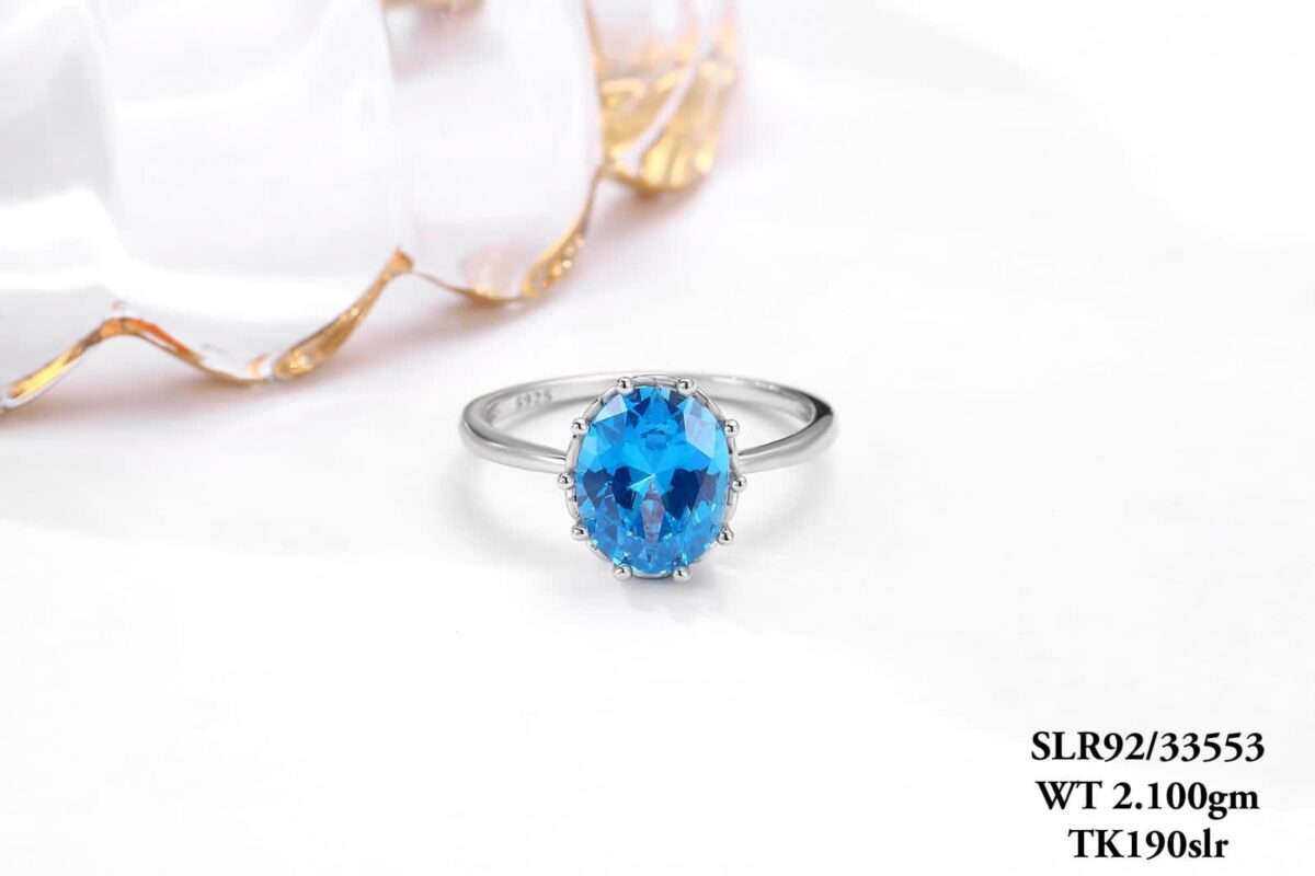 Stunning Blue Stone Ladies Ring in Sterling Silver 925 - Image 1