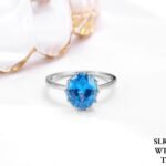 Stunning Blue Stone Ladies Ring in Sterling Silver 925