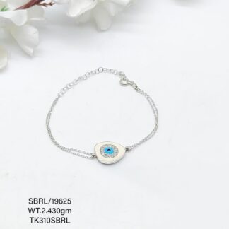 Stunning Evil Eye Beads Bracelet in Sterling Silver Pure 925