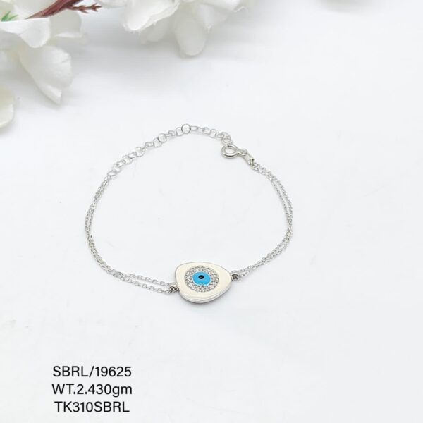 Stunning Evil Eye Beads Bracelet in Sterling Silver Pure 925