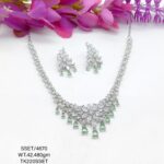 Stunning  Vibrant Green Necklace  set in Sterling Silver 925