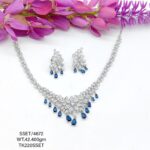 Stunning  Blue Sapphire Necklace set in Sterling Silver 925
