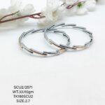 Casting Silver Bangles with Rose Gold Polish 925 BIS Hallmarked