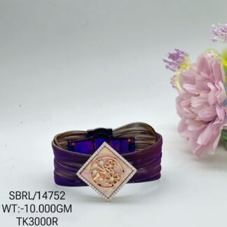 Stunning Fabric Bracelet in Sterling Silver Pure 925
