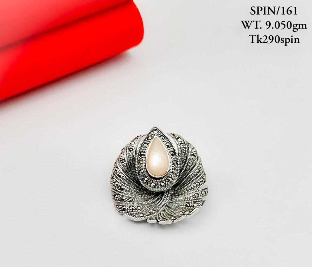 Lustrous Pearl Brooch in Pure Silver 925 BIS Hallmarked