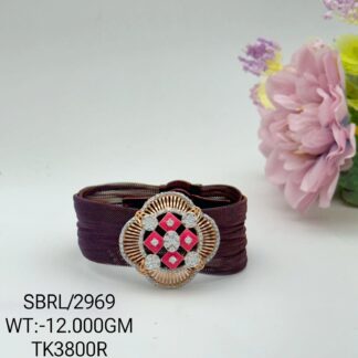 Stunning Fabric Bracelet in Sterling Silver Pure 925