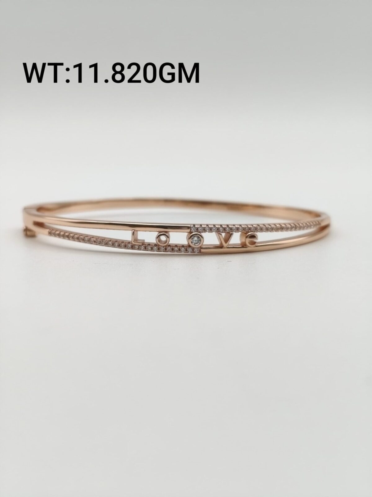Heart Bracelet in Rose Gold Sterling Silver Pure 925