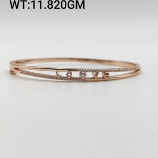 Heart Bracelet in Rose Gold Sterling Silver Pure 925