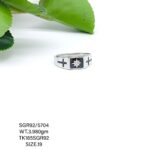 Black Stone Gents Ring in Sterling Silver Pure 925 BIS Hallmarked