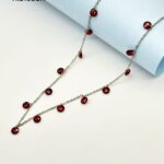 Stunning Red Crystal Necklace in Sterling Silver925