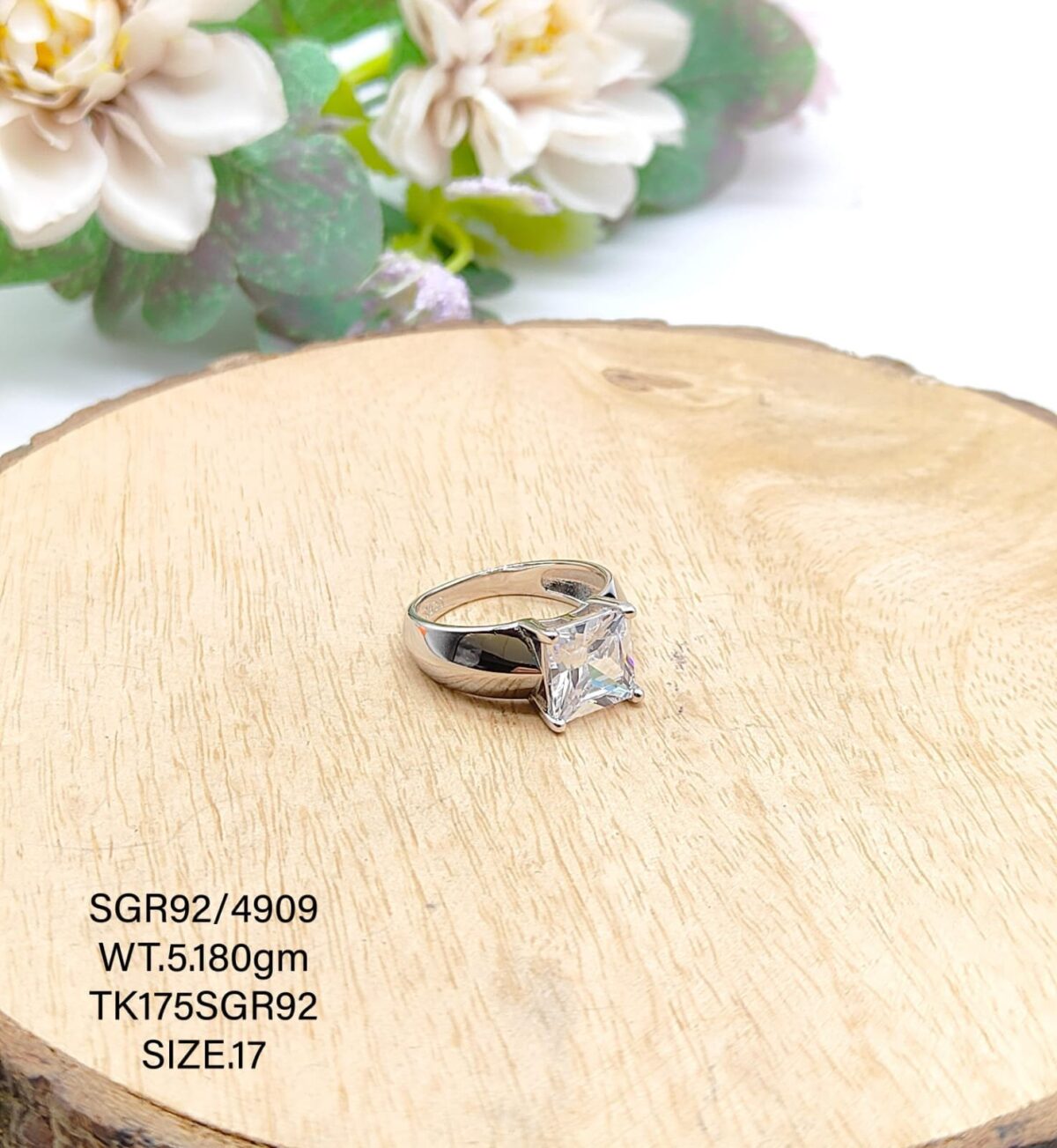 Solitaire Gents Ring in Sterling Silver Pure 925 BIS Hallmarked