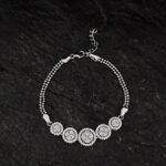 Stunning Diamond Crystal Bracelet in Sterling Silver Pure 925