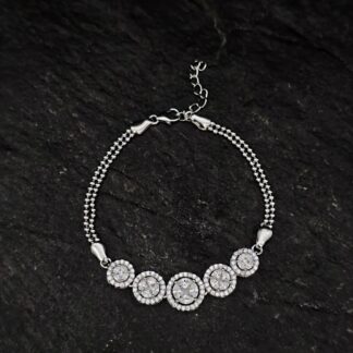 Stunning Diamond Crystal Bracelet in Sterling Silver Pure 925